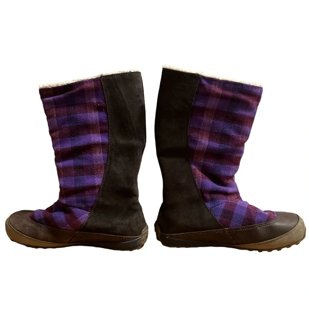 Sorel Purple Plaid Winter Rain Boots